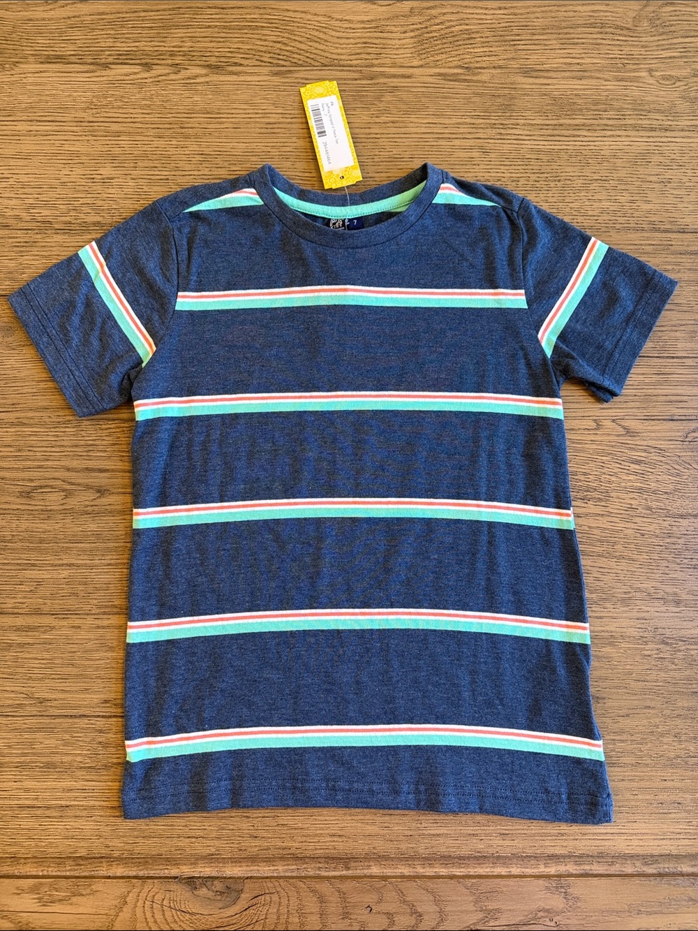 NWT Boys Navy Striped Short Sleeve V-Neck Tee - Casual Everyday